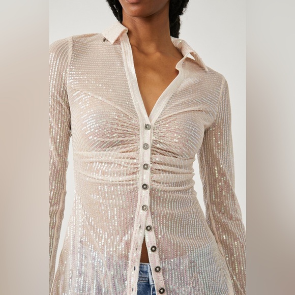 𝓯𝓹 Free People ~ Sequin Shirtee - Picture 10 of 16